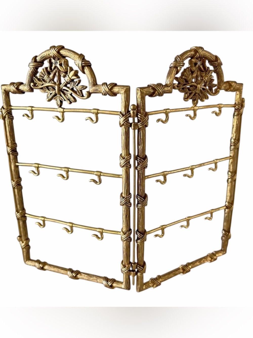NIB JOAN RIVERS TWO PANEL DISPLAY HOLDER STAND FOR EGG CHARMS GOLD RETIRED RARE